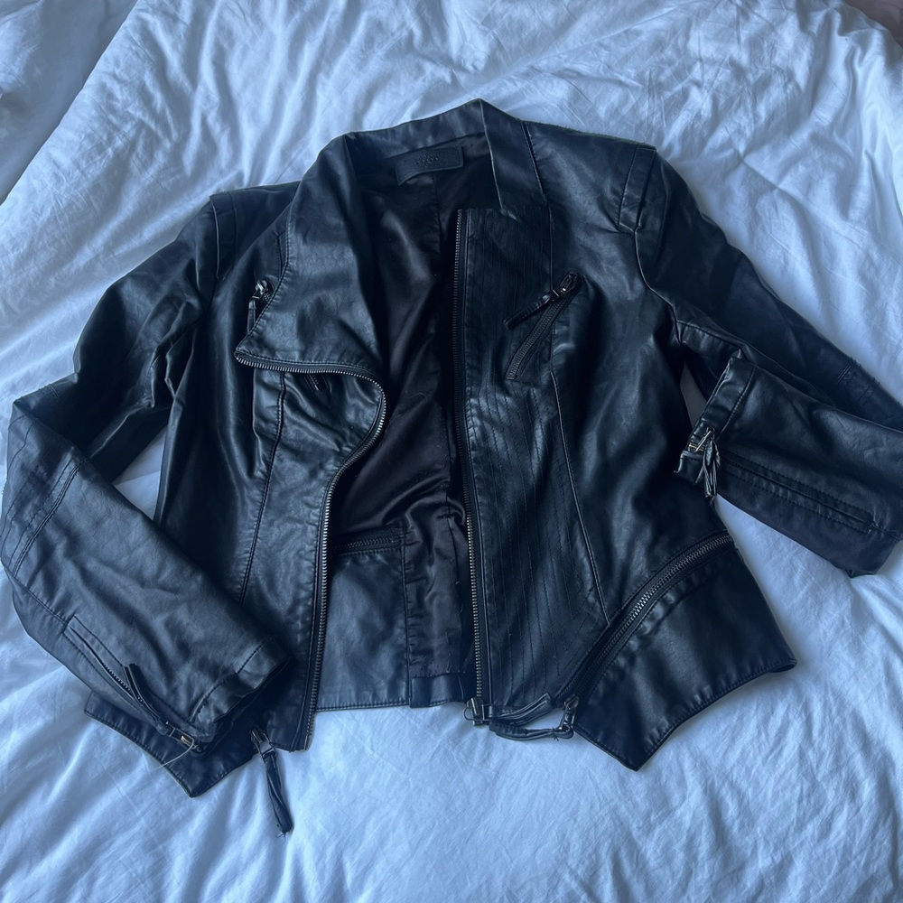 Blanknyc faux leather moto jacket, M, black